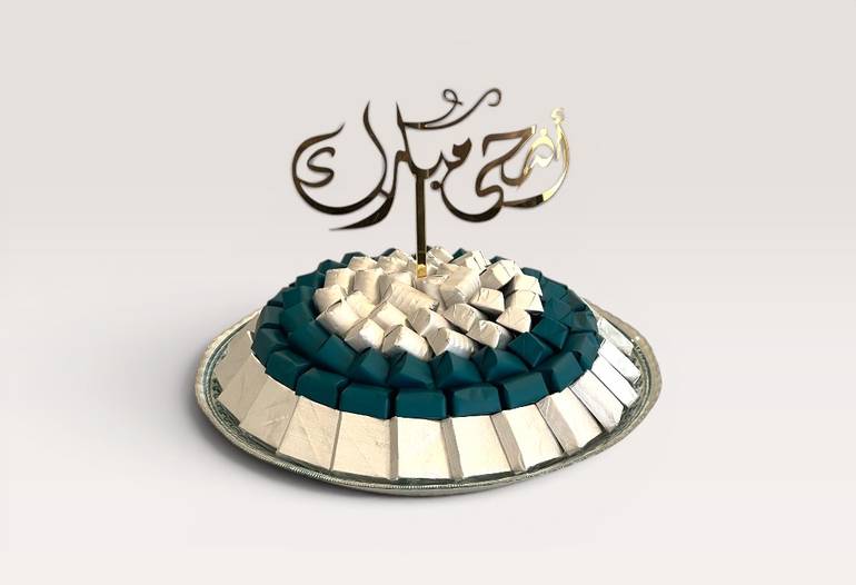 صحن زجاج مسطح مشجر شوكولاتة مغلف