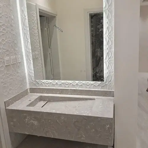  تفصيل مغسلة رخام طبيعي 100 سم