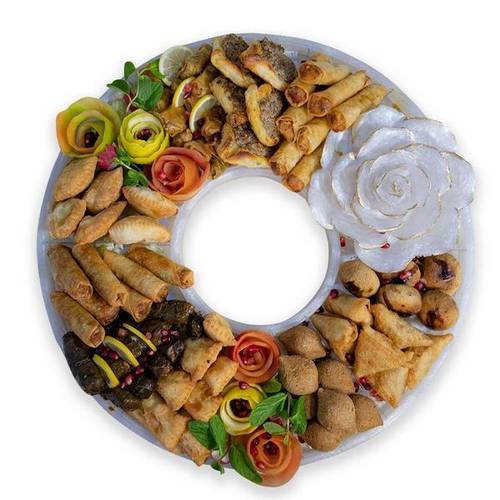 صحن دائري اكريليك مقليات مشكلة