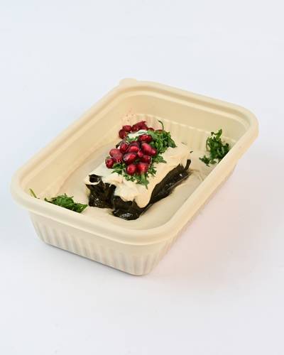 فتة ورق عنب بصوص طحينة