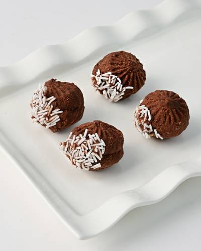 Chocolate Petit Four with sprinkles  -  White