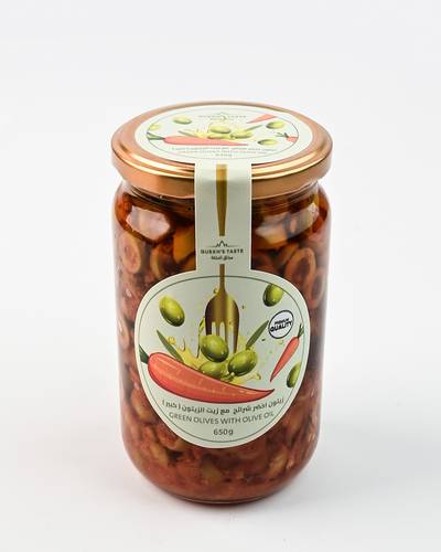زيتون اخضر شرائح  مع زيت الزيتون ( كبير )
