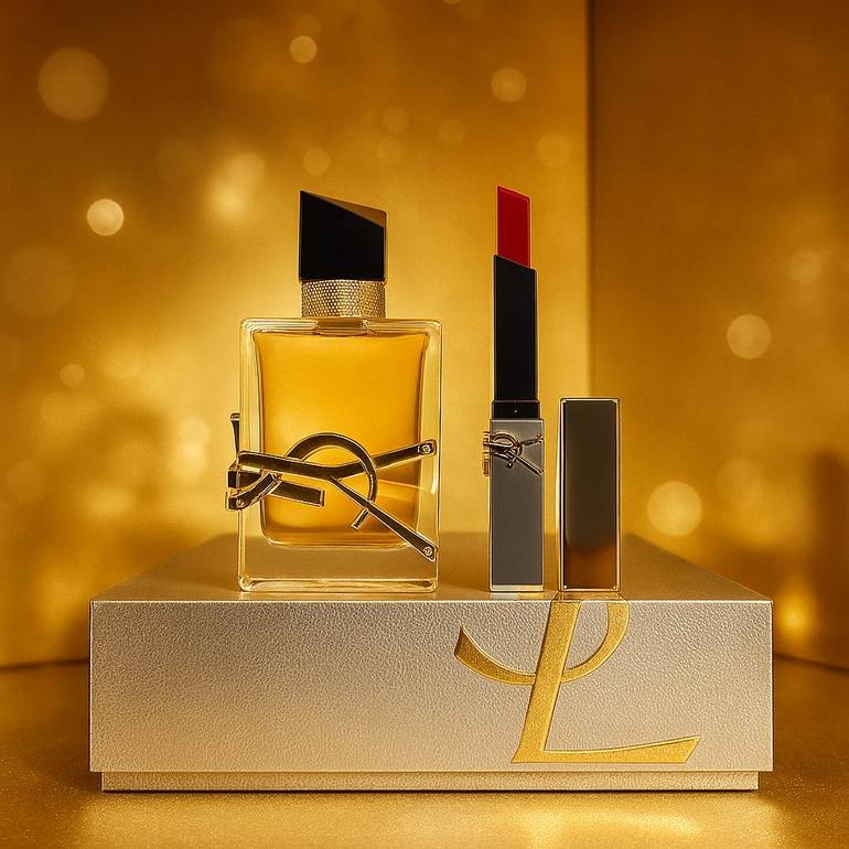 بكج عطر ليبر من ايف سان لوران او دو بارفيوم للنساء 50 مل +روج توتي