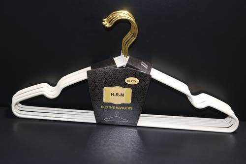  علاقة ملابس حديد ( ابيض راس ذهبي ) ملبس ربل الاصلي (10حبات)