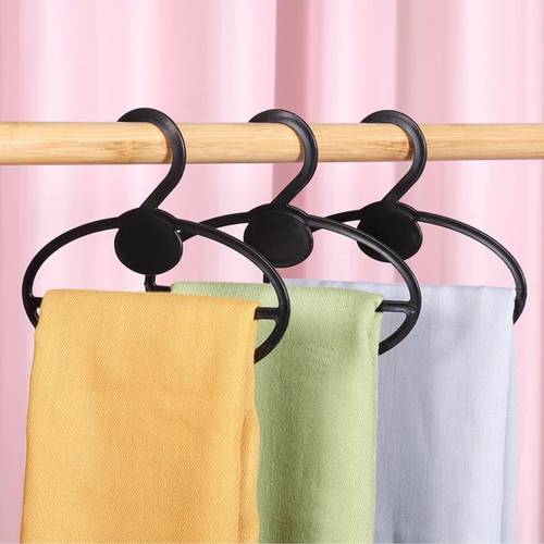 Black Plastic Scarf Hangers Oval - 10 pcs
