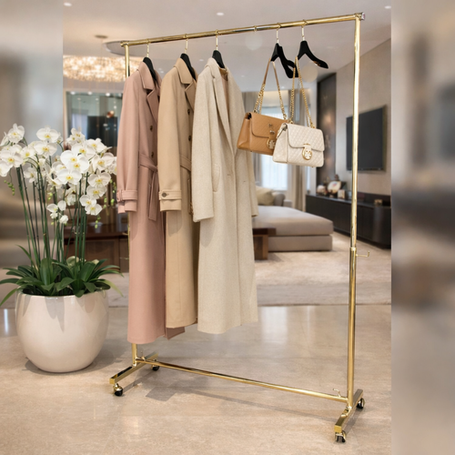 Clothing Rack - Single Rail-Golden