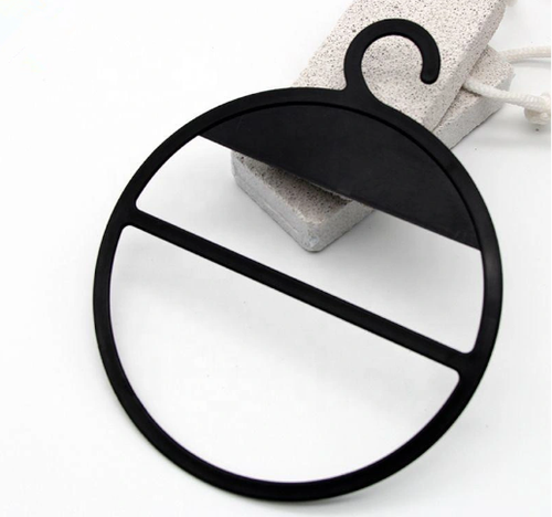 Black Plastic Scarf Hangers Oval - 10 pcs