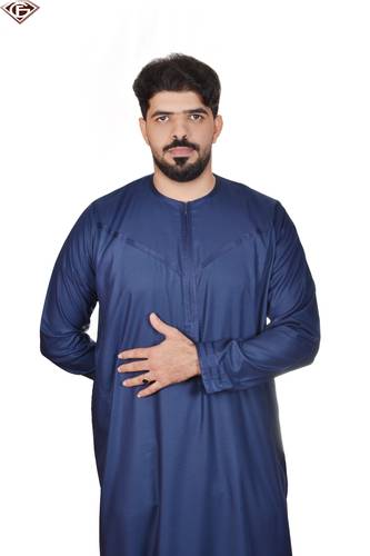 ثوب قطن فاخر اماراتي مطرز  - بني - 60/22