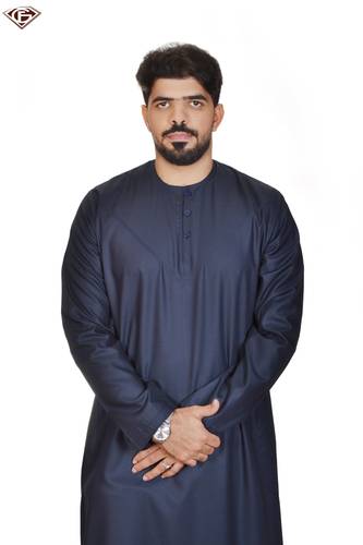 ثوب جوهر الفخامة قطن فاخر اماراتي ازرار - 62/30 - كحلي