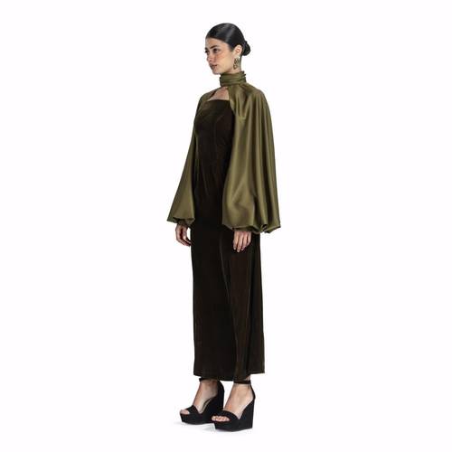 Maison Ein Velvet & Silk Maxi Dress 2