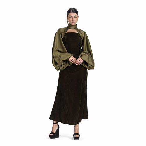 Maison Ein Velvet & Silk Maxi Dress 4