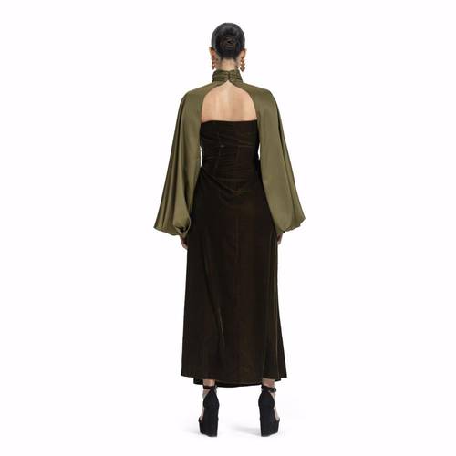 Maison Ein Velvet & Silk Maxi Dress 5