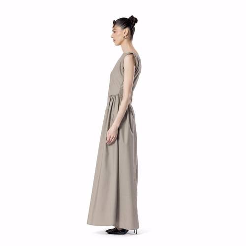 Gathered Linen Flow – TAUPE 4