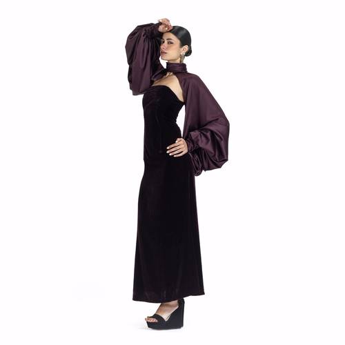 Maison Ein Velvet & Silk Maxi Dress 5