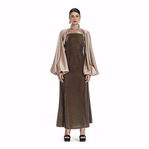 Maison Ein Velvet & Silk Maxi Dress 1