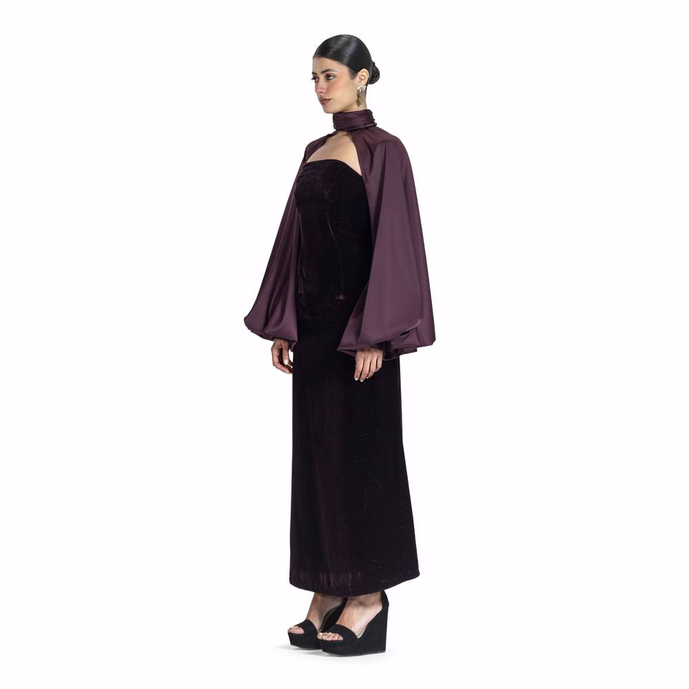 Maison Ein Velvet & Silk Maxi Dress