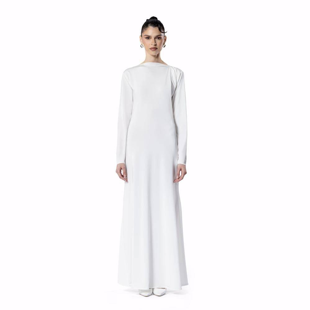 Soft Shoulder Pleats – WHITE