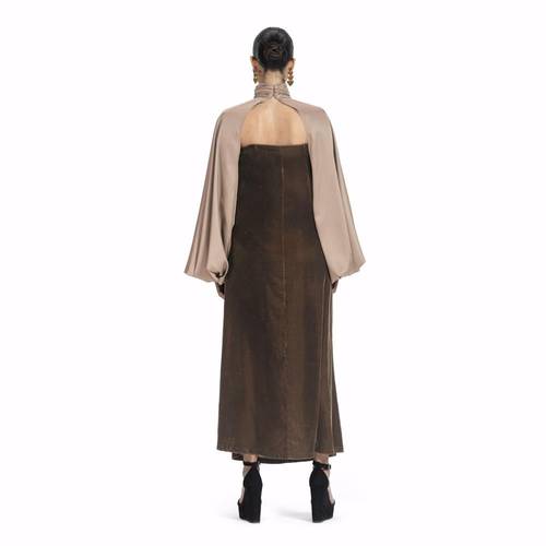 Maison Ein Velvet & Silk Maxi Dress 3
