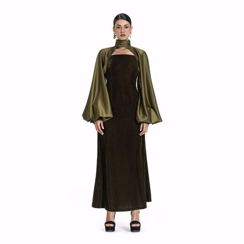 Maison Ein Velvet & Silk Maxi Dress 1