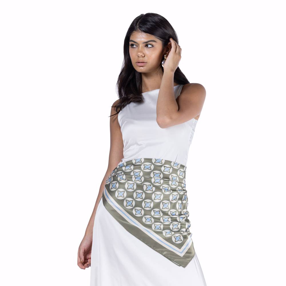 SIGNATURE SILK SCARF –OLV