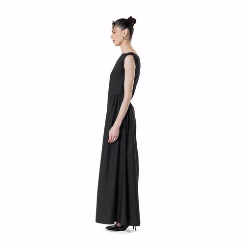 Gathered Linen Flow – BLACK 3