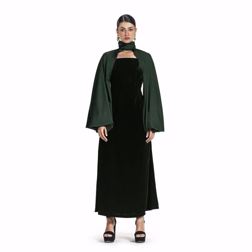 Maison Ein Velvet & Silk Maxi Dress
