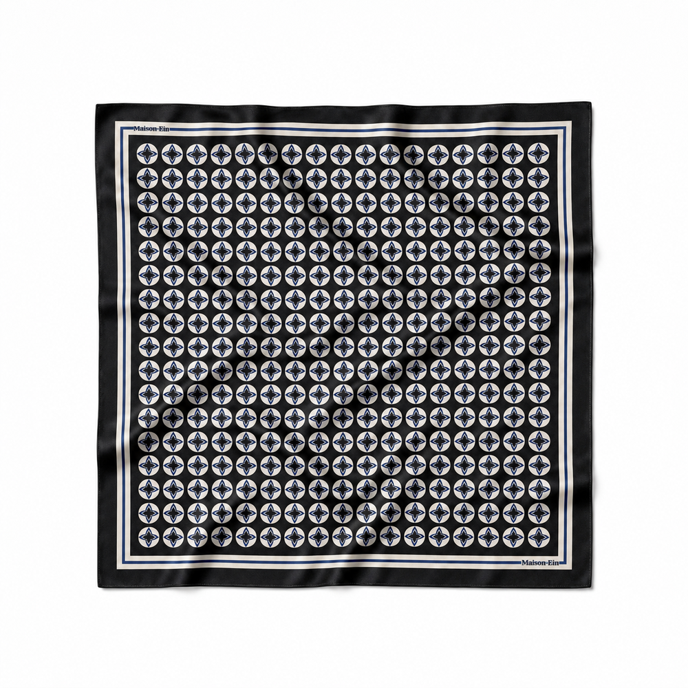 SIGNATURE SILK SCARF –BLACK