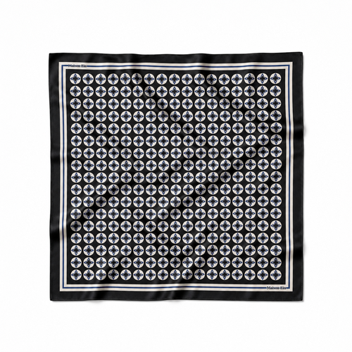 SIGNATURE SILK SCARF –BLACK 1