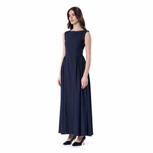 Gathered Linen Flow – NAVY 2