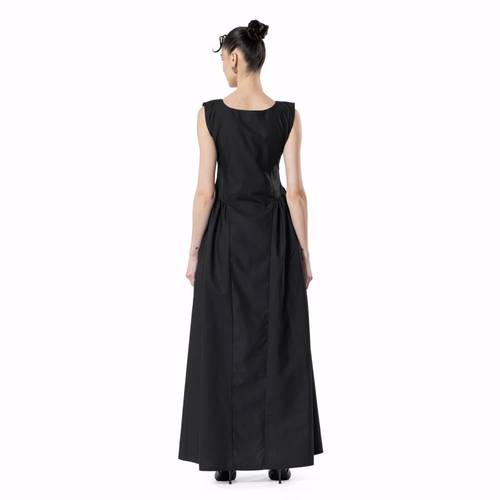 Gathered Linen Flow – BLACK 4