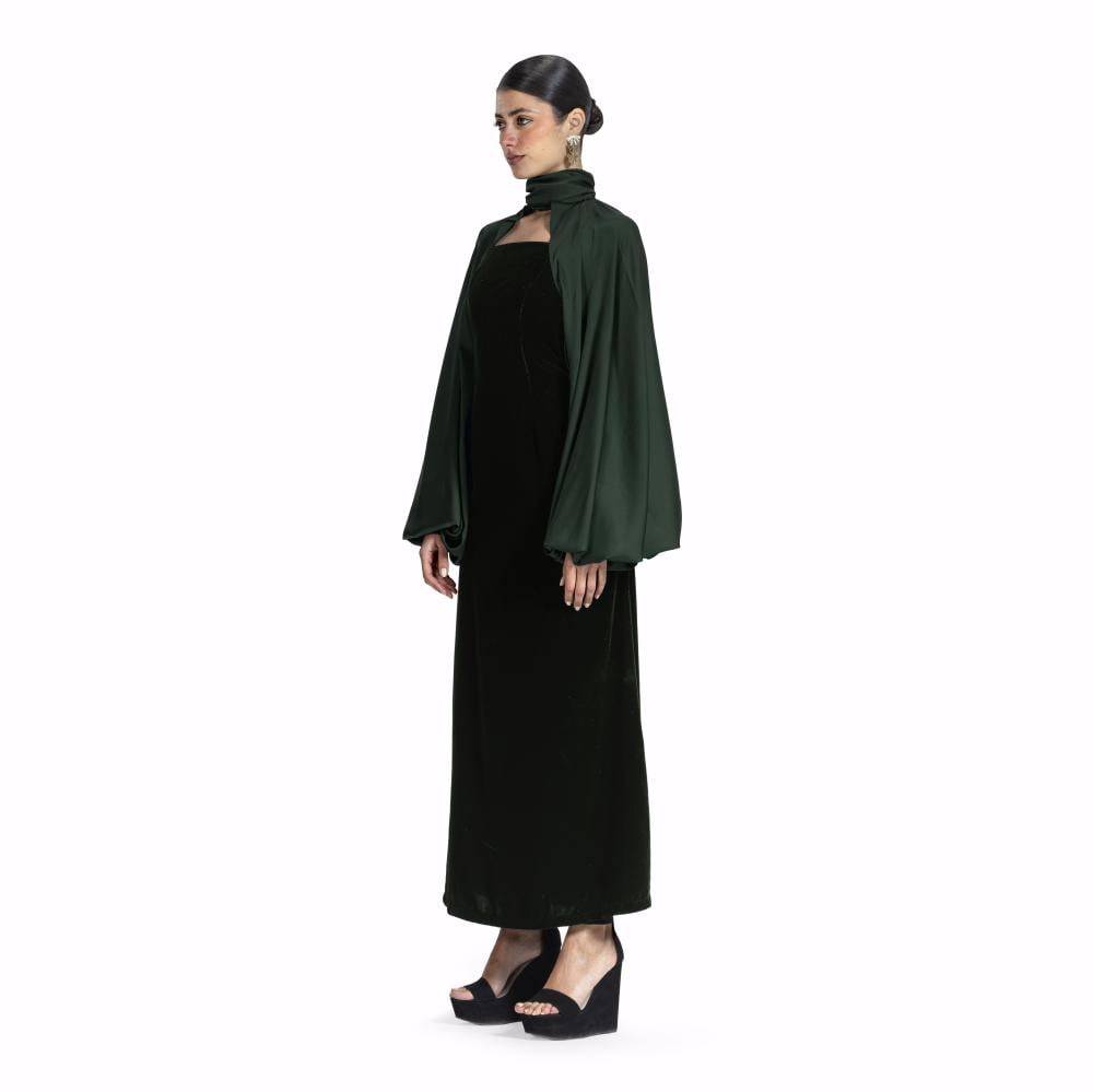 Maison Ein Velvet & Silk Maxi Dress