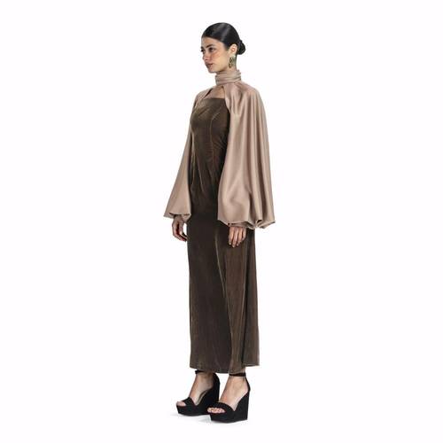 Maison Ein Velvet & Silk Maxi Dress 2