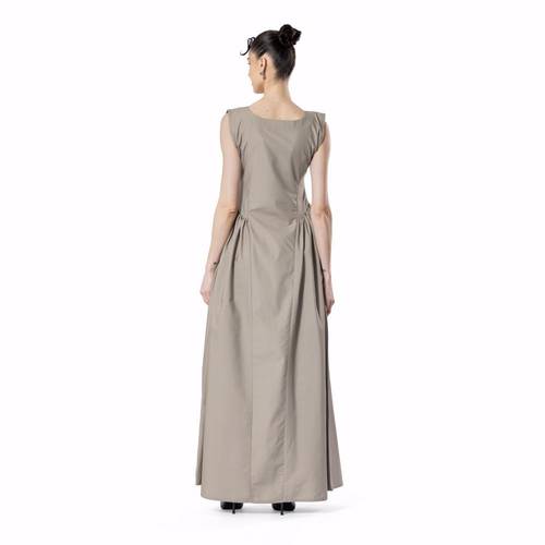 Gathered Linen Flow – TAUPE 5
