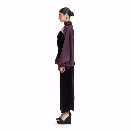 Maison Ein Velvet & Silk Maxi Dress 3