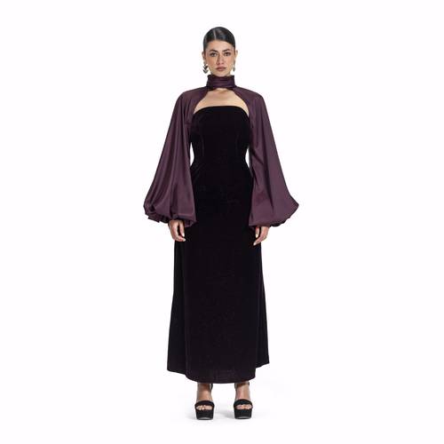 Maison Ein Velvet & Silk Maxi Dress 1