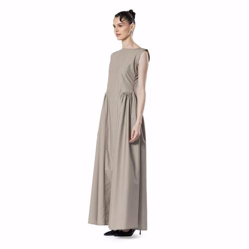 Gathered Linen Flow – TAUPE 2