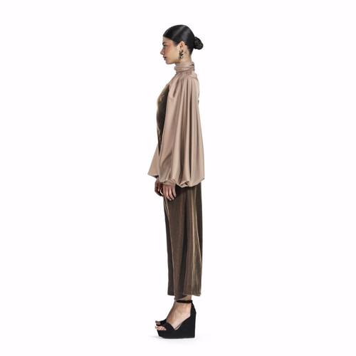 Maison Ein Velvet & Silk Maxi Dress 4