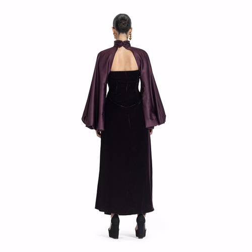 Maison Ein Velvet & Silk Maxi Dress 4