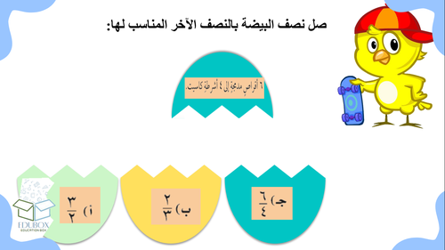 عرض لمراجعة الفصل السابع -النسبة والتناسب -للصف السادس الابتدائي لمادة الرياضيات 
