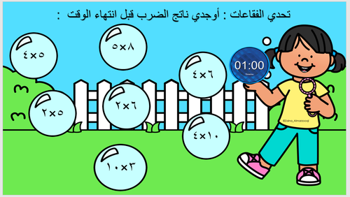 حقيبة عروض الفصل السابع ( القسمة على عدد من رقم واحد ) للمقرر الرياضيات الصف الرابع الابتدائي