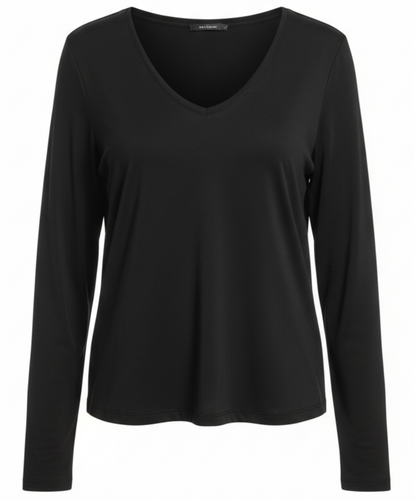 Long-sleeved blouse with V-neck
