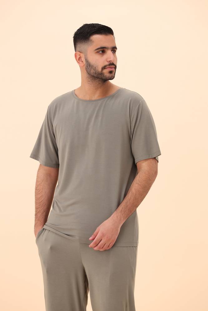بجامة رجال | بيور طويل أكمام قصيرة | TENCEL™ Modal - ظلال الغصن - M