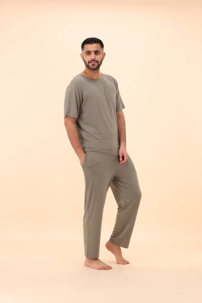 بجامة رجال | بيور طويل أكمام قصيرة | TENCEL™ Modal - ظلال الغصن - M