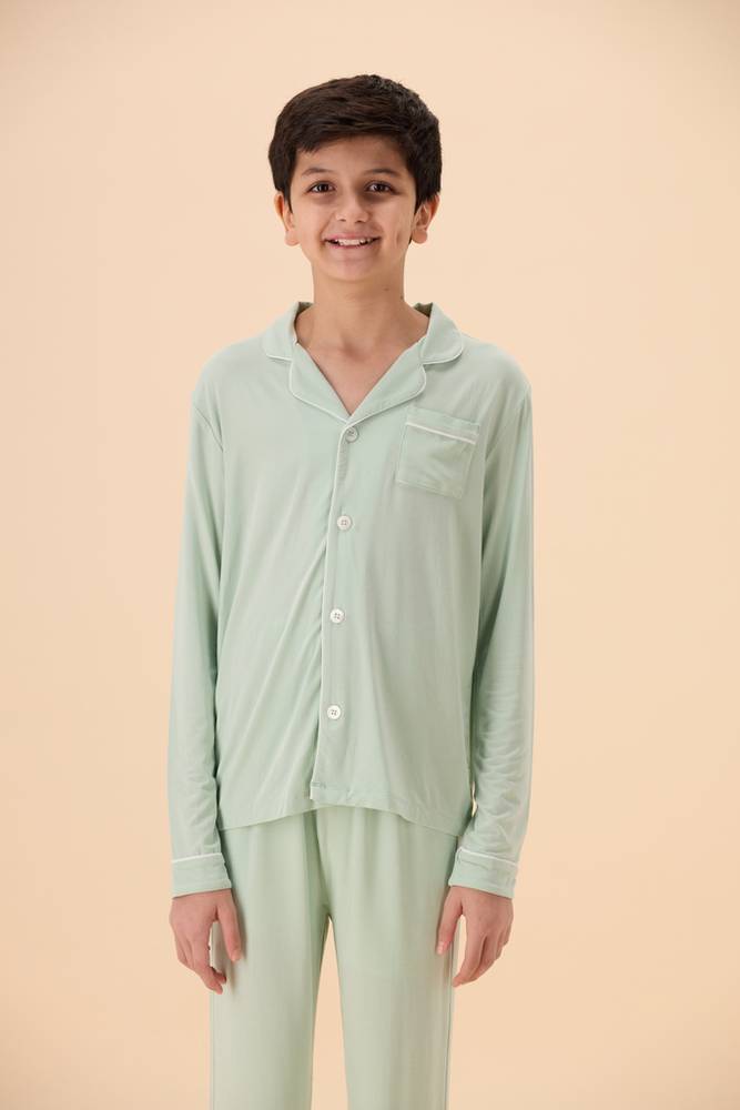 بجامة أطفال | كلاسيك طويل أكمام طويلة | TENCEL™ Modal - هدوء المرج - 10-11