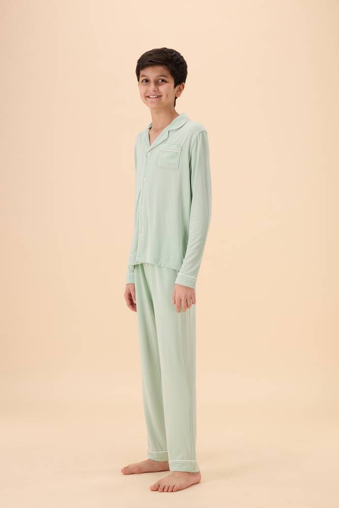 بجامة أطفال | كلاسيك طويل أكمام طويلة | TENCEL™ Modal - هدوء المرج - 10-11