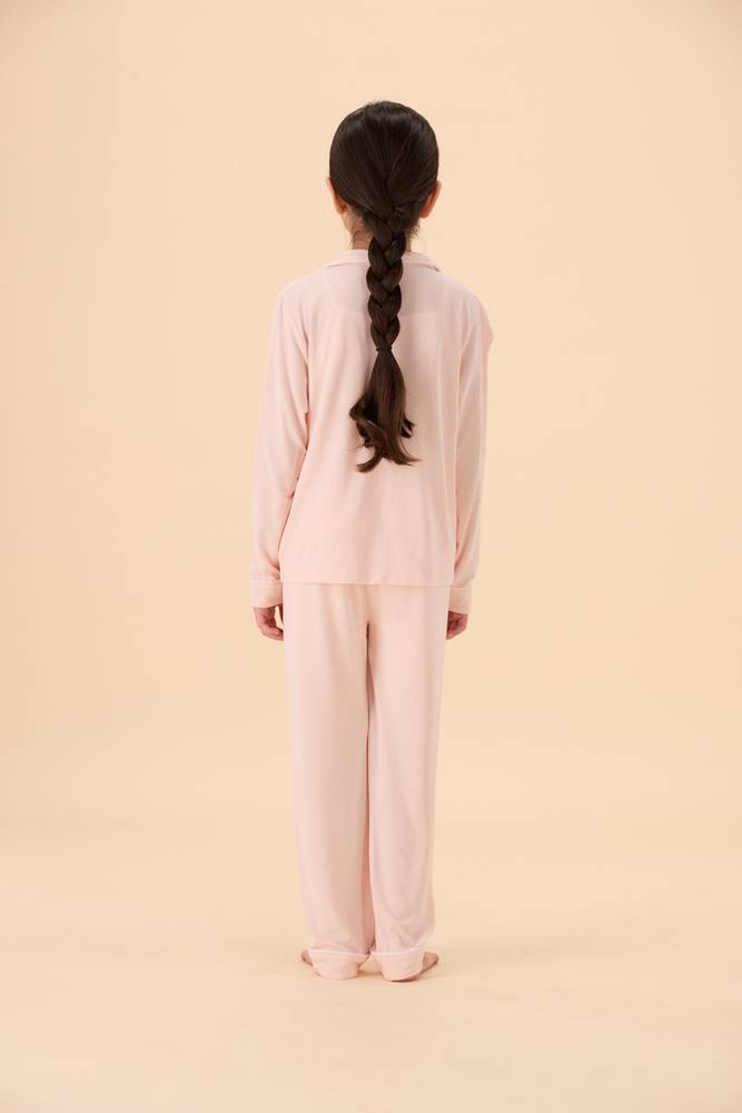 بجامة أطفال | كلاسيك طويل أكمام طويلة | TENCEL™ Modal - ورد اللؤلؤ - 4-5