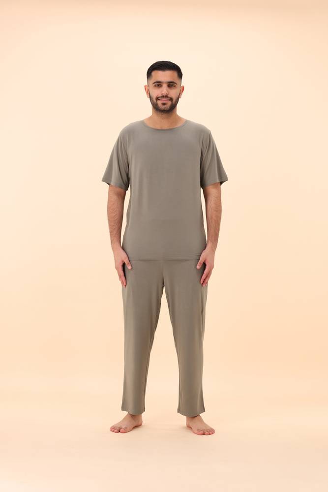 بجامة رجال | بيور طويل أكمام قصيرة | TENCEL™ Modal - ظلال الغصن - M