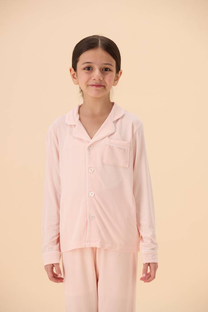 بجامة أطفال | كلاسيك طويل أكمام طويلة | TENCEL™ Modal - ورد اللؤلؤ - 4-5