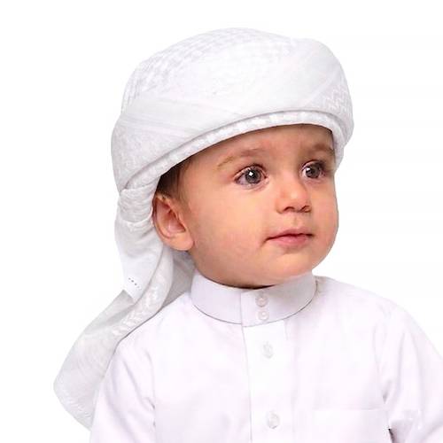 عمامة اطفال (حمدانية) - شماغ أبيض