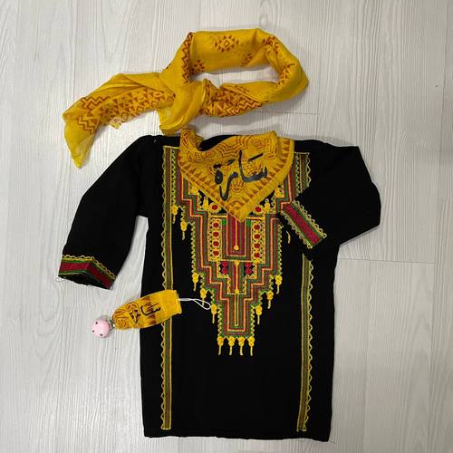 بكج ثوب عسيري 4 قطع ببندانة ولهاية بالاسم